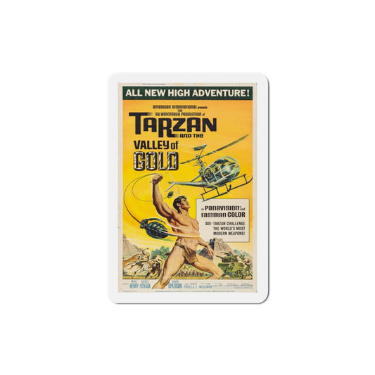 Tarzan and the Valley of Gold 1966 Movie Poster Die-Cut Magnet-3 Inch-The Sticker Space