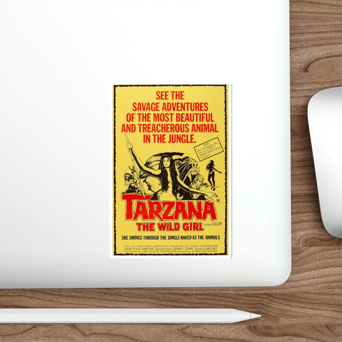 TARZANA THE WILD GIRL 1969 Movie Poster STICKER Vinyl Die-Cut Decal-The Sticker Space