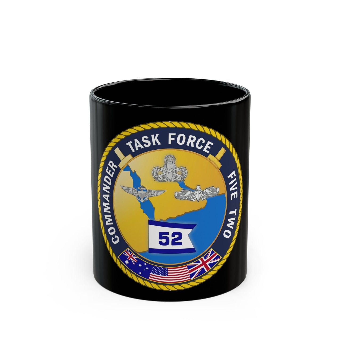 Task Force Five Two (U.S. Navy) Black Coffee Mug-11oz-The Sticker Space