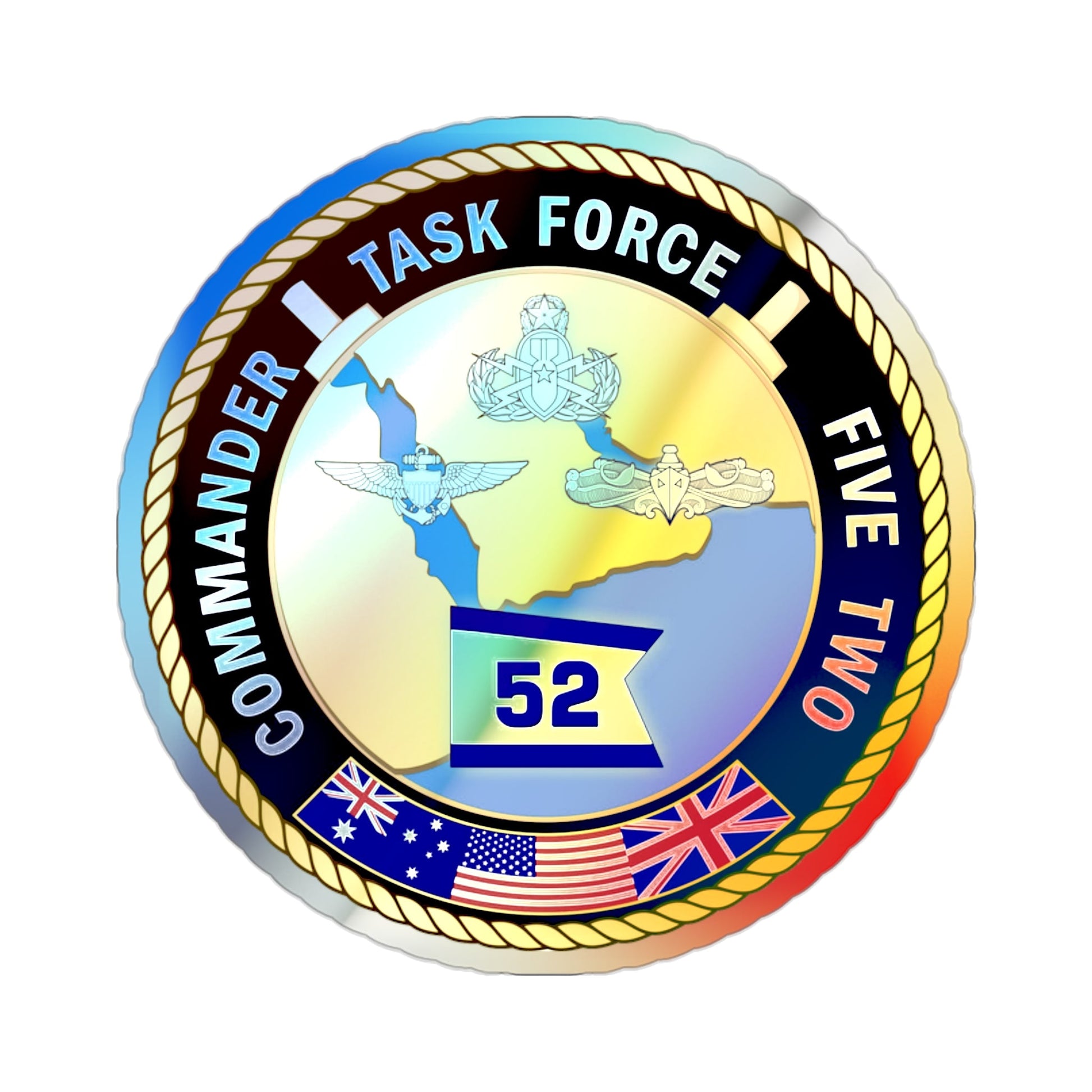 Task Force Five Two (U.S. Navy) Holographic STICKER Die-Cut Vinyl Decal-2 Inch-The Sticker Space