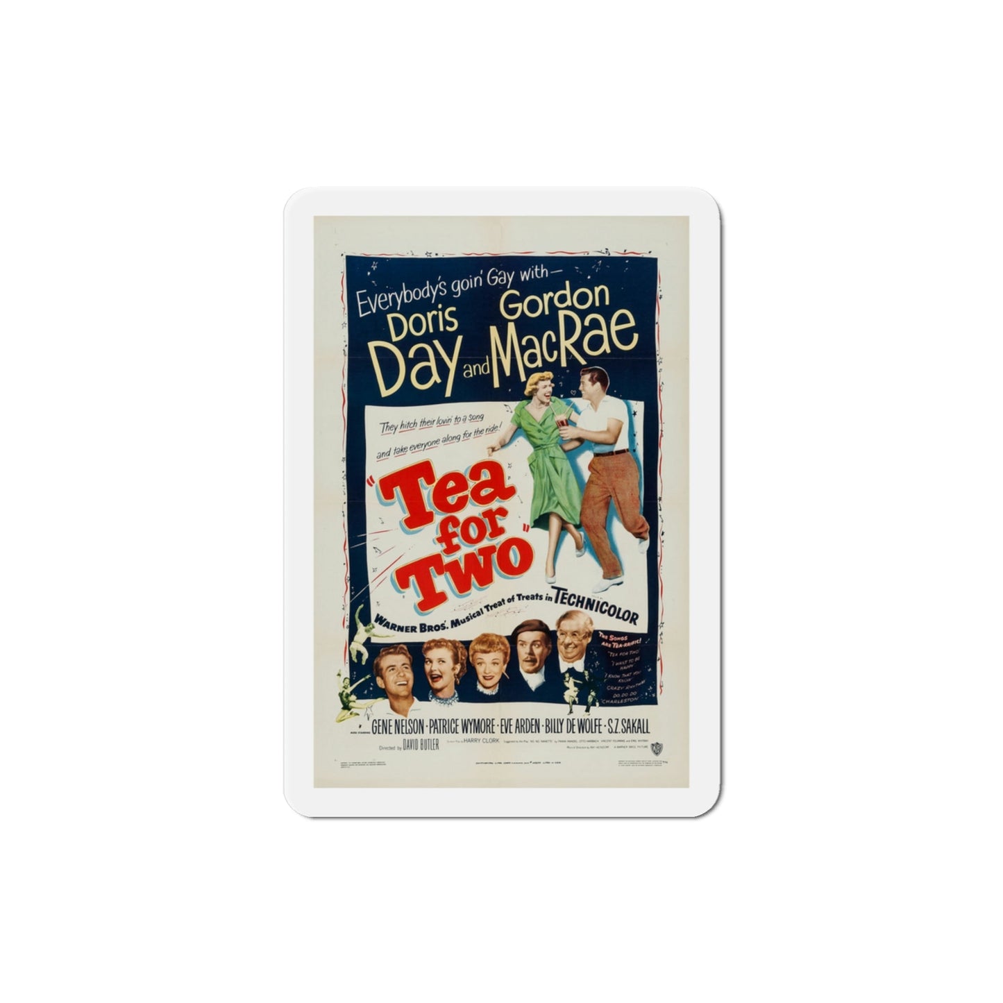 Tea for Two 1950 Movie Poster Die-Cut Magnet-3 Inch-The Sticker Space