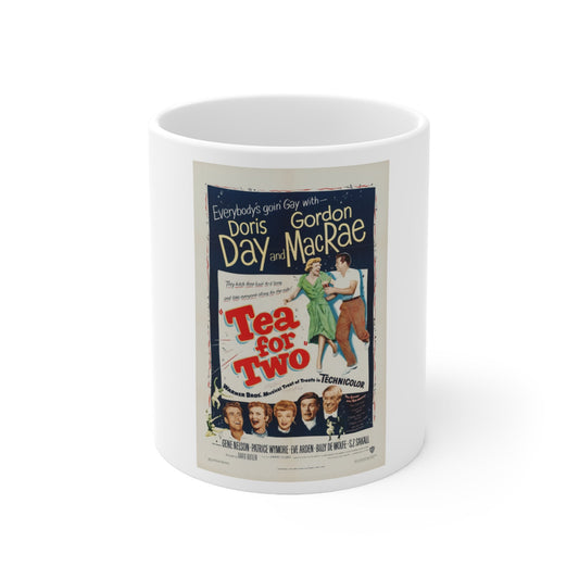 Tea for Two 1950 Movie Poster - White Coffee Cup 11oz-11oz-The Sticker Space