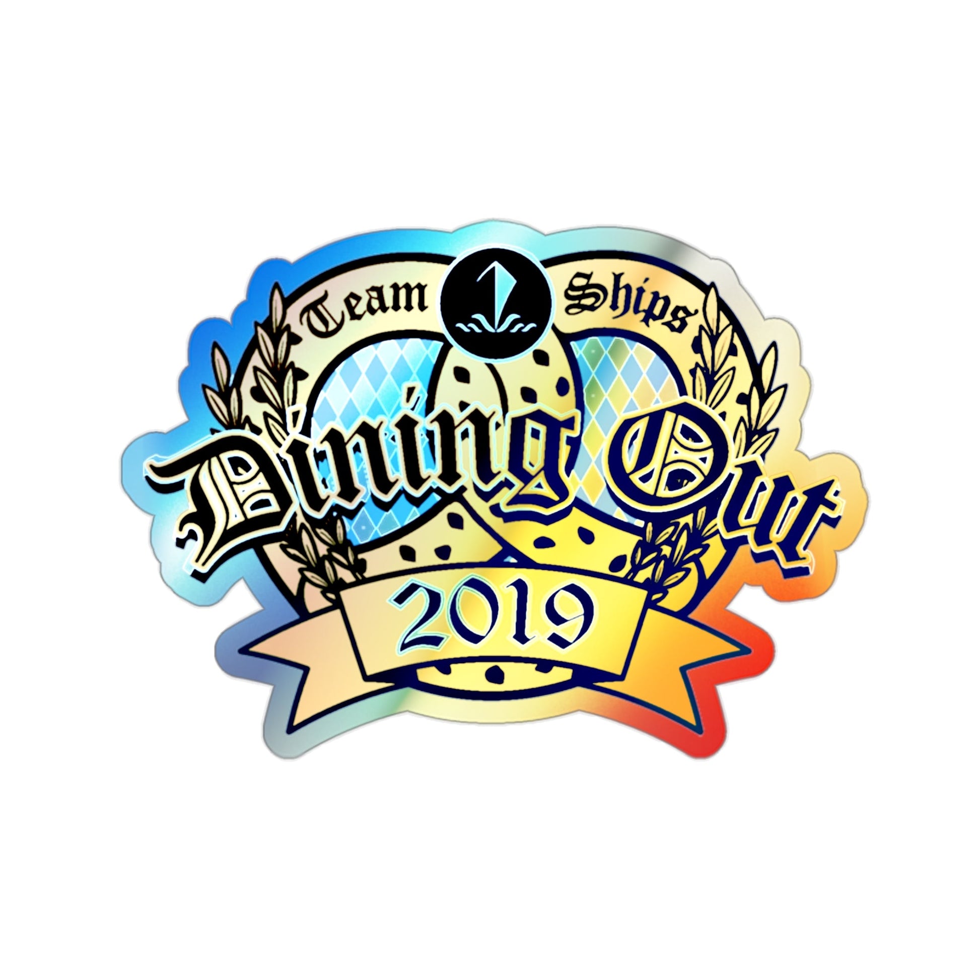 Team Ships Dining Out 2019 (U.S. Navy) Holographic STICKER Die-Cut Vinyl Decal-2 Inch-The Sticker Space
