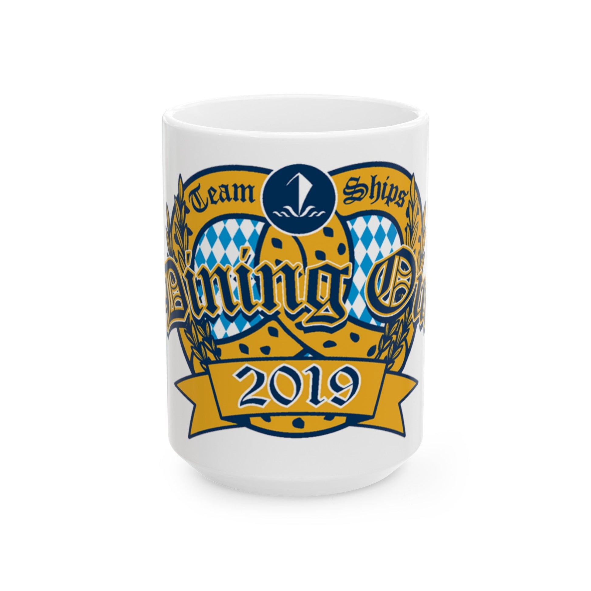 Team Ships Dining Out 2019 (U.S. Navy) White Coffee Mug-15oz-The Sticker Space