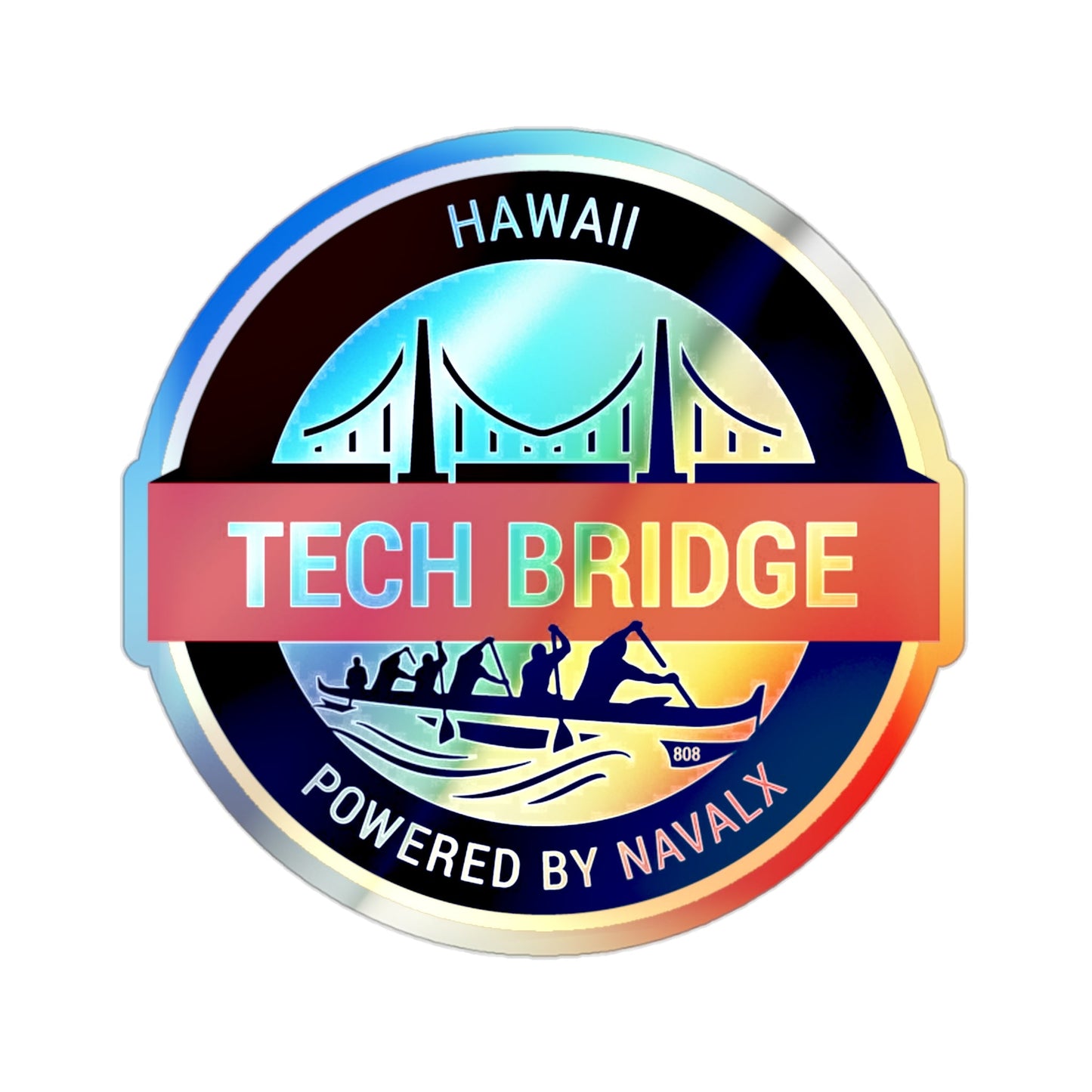 Tech Bridge Hawaii (U.S. Navy) Holographic STICKER Die-Cut Vinyl Decal-2 Inch-The Sticker Space