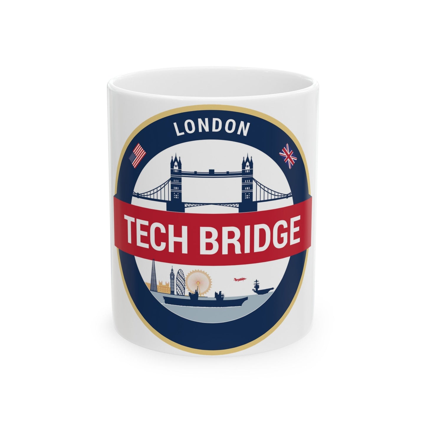 Tech Bridge London (U.S. Navy) White Coffee Mug-11oz-The Sticker Space