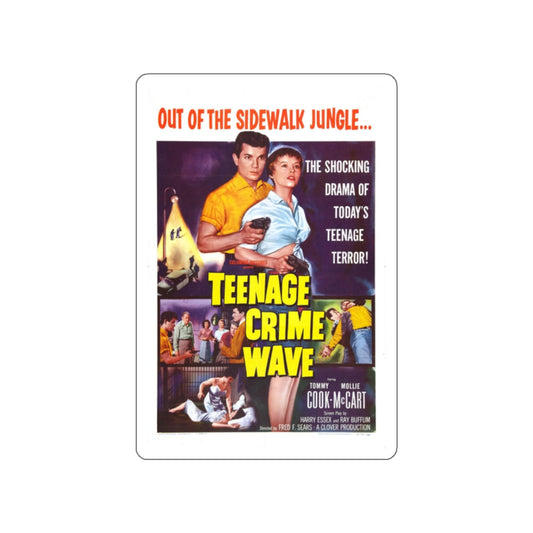 TEENAGE CRIME WAVE 1955 Movie Poster STICKER Vinyl Die-Cut Decal-White-The Sticker Space