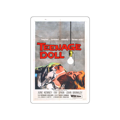 TEENAGE DOLL 1957 Movie Poster STICKER Vinyl Die-Cut Decal-White-The Sticker Space
