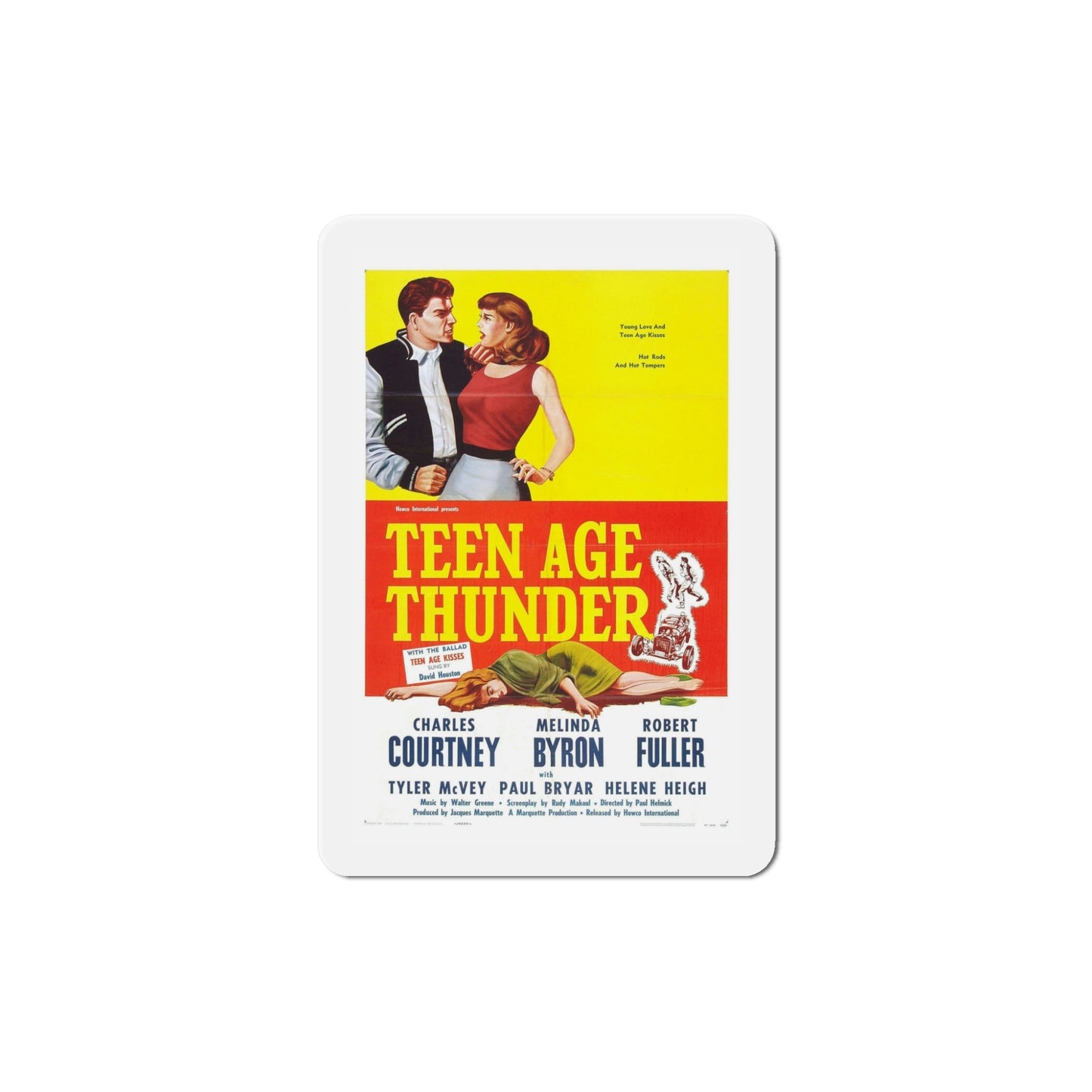 Teenage Thunder 1957 Movie Poster Die-Cut Magnet-5 Inch-The Sticker Space
