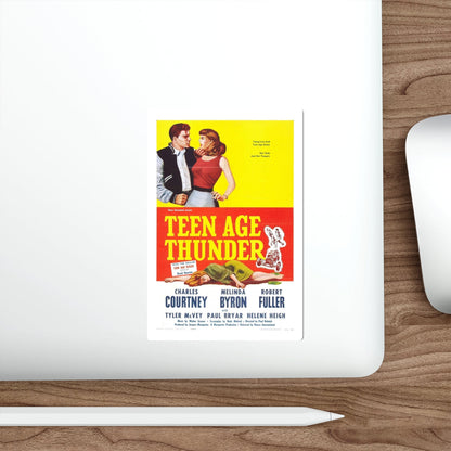 TEENAGE THUNDER 1957 Movie Poster STICKER Vinyl Die-Cut Decal-The Sticker Space