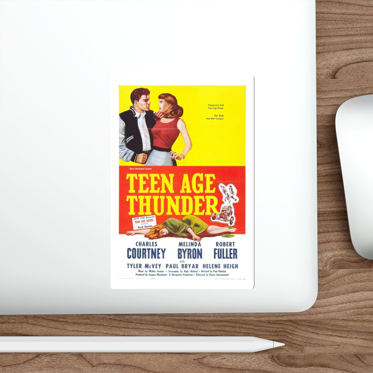 TEENAGE THUNDER 1957 Movie Poster STICKER Vinyl Die-Cut Decal-The Sticker Space