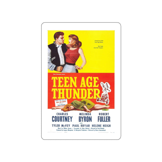 TEENAGE THUNDER 1957 Movie Poster STICKER Vinyl Die-Cut Decal-White-The Sticker Space