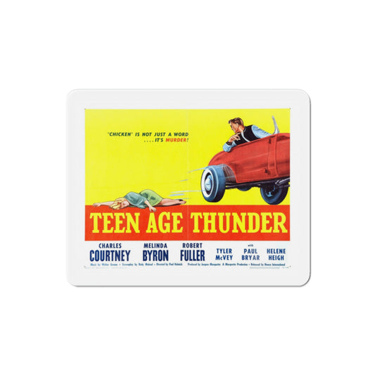 Teenage Thunder 1957 v2 Movie Poster Die-Cut Magnet-2 Inch-The Sticker Space