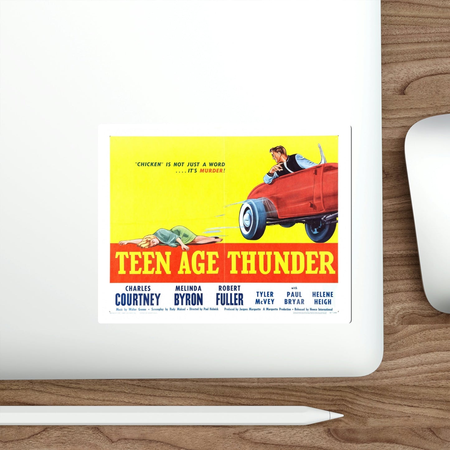 Teenage Thunder 1957 v2 Movie Poster STICKER Vinyl Die-Cut Decal-The Sticker Space