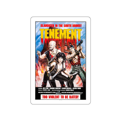 TENEMENT (GAME OF SURVIVAL) 1985 Movie Poster STICKER Vinyl Die-Cut Decal-White-The Sticker Space