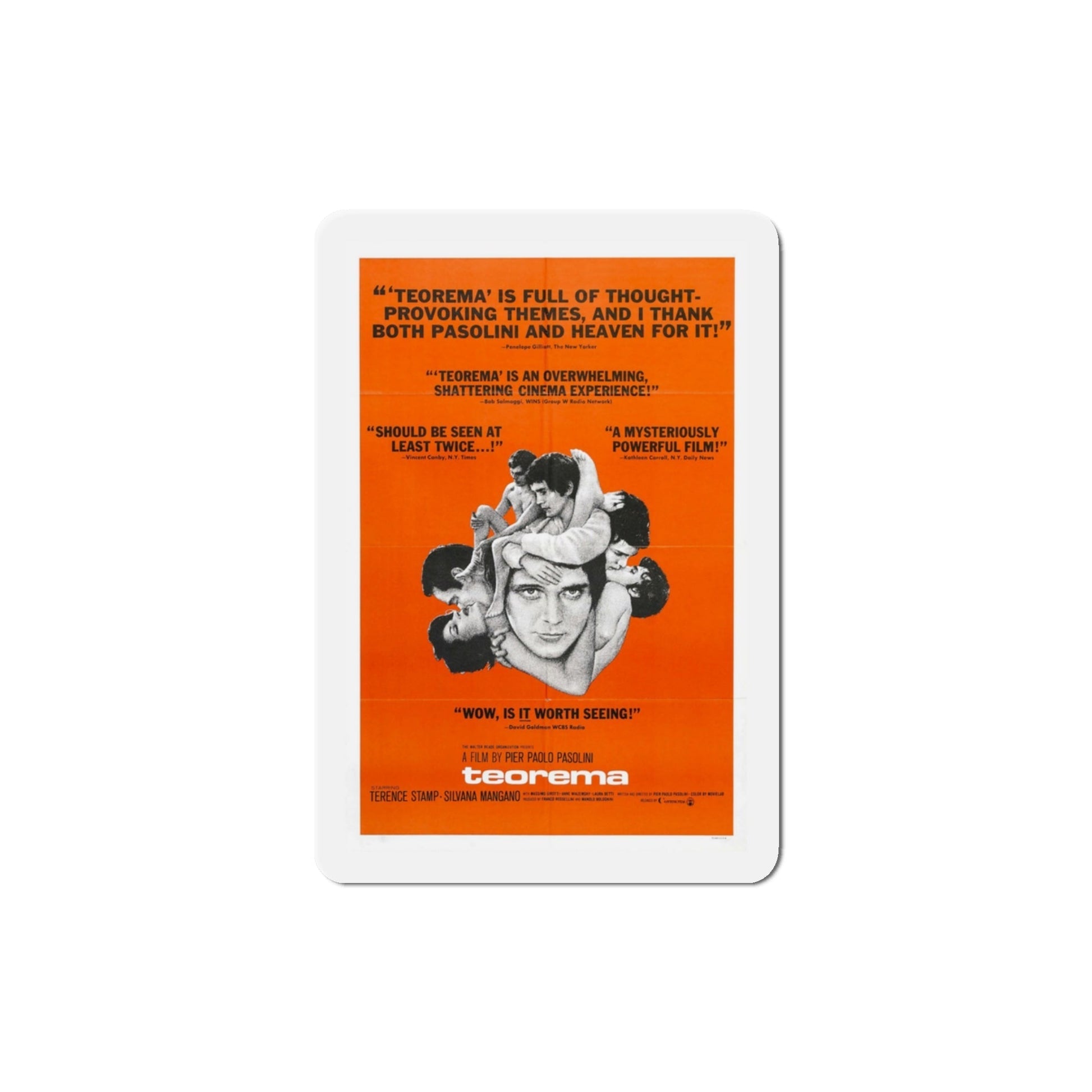 Teorema 1969 Movie Poster Die-Cut Magnet-3 Inch-The Sticker Space