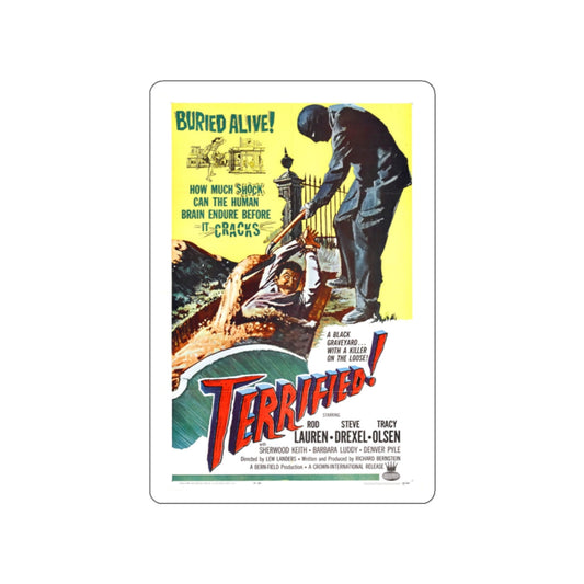 TERRIFIED 1962 Movie Poster STICKER Vinyl Die-Cut Decal-White-The Sticker Space