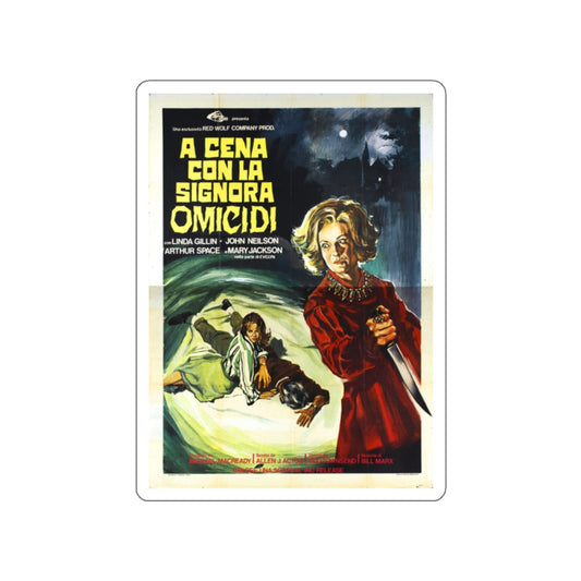 TERROR AT RED WOLF INN (ITALIAN) 1972 Movie Poster STICKER Vinyl Die-Cut Decal-White-The Sticker Space