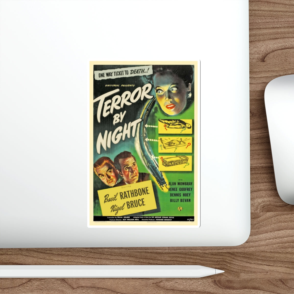 TERROR BY NIGHT 1946 Movie Poster STICKER Vinyl Die-Cut Decal-The Sticker Space
