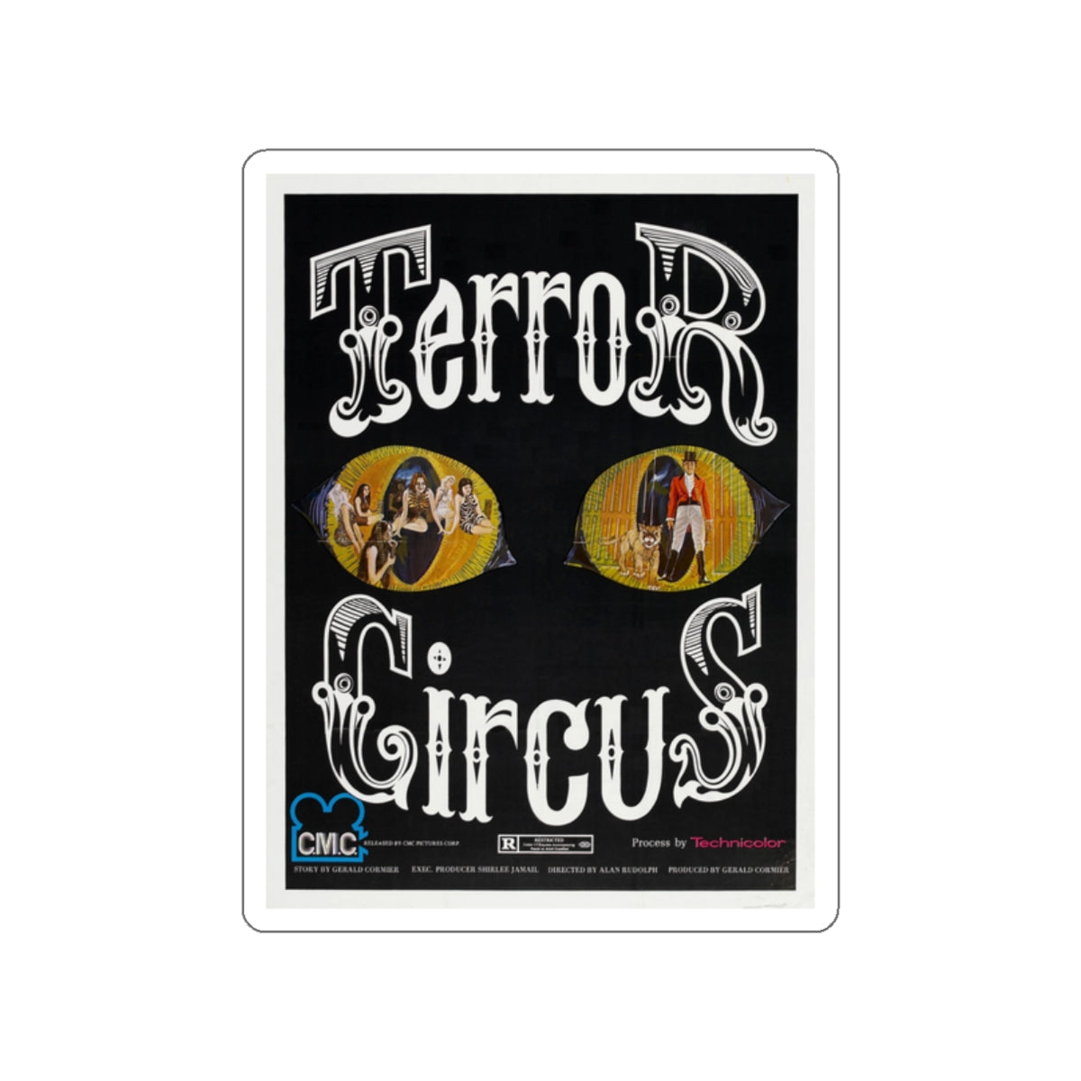 TERROR CIRCUS (BARN OF THE NAKED DEAD) 1973 Movie Poster STICKER Vinyl Die-Cut Decal-White-The Sticker Space
