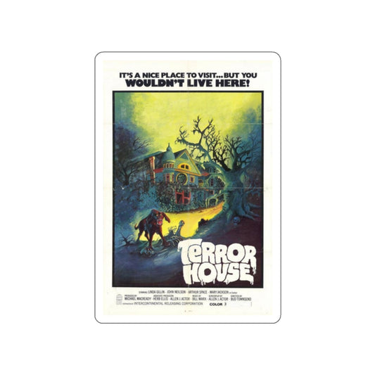 TERROR HOUSE (TERROR AT RED WOLF INN) 1972 Movie Poster STICKER Vinyl Die-Cut Decal-White-The Sticker Space