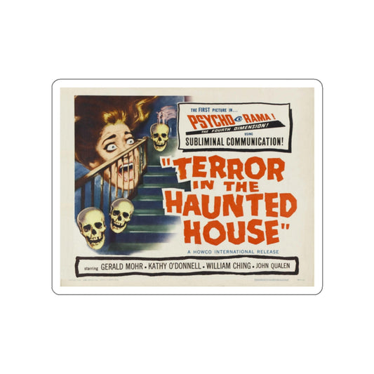 TERROR IN THE HAUNTED HOUSE (2) 1958 Movie Poster STICKER Vinyl Die-Cut Decal-White-The Sticker Space
