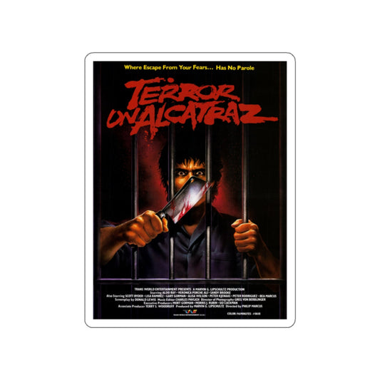 TERROR ON ALCATRAZ 1987 Movie Poster STICKER Vinyl Die-Cut Decal-White-The Sticker Space