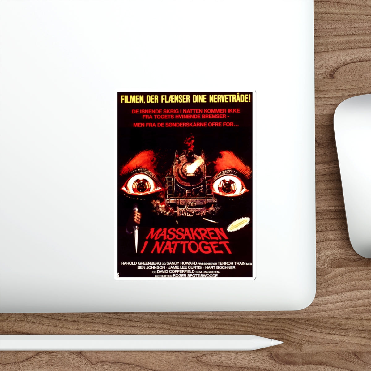 TERROR TRAIN (DANISH) 1980 Movie Poster STICKER Vinyl Die-Cut Decal-The Sticker Space