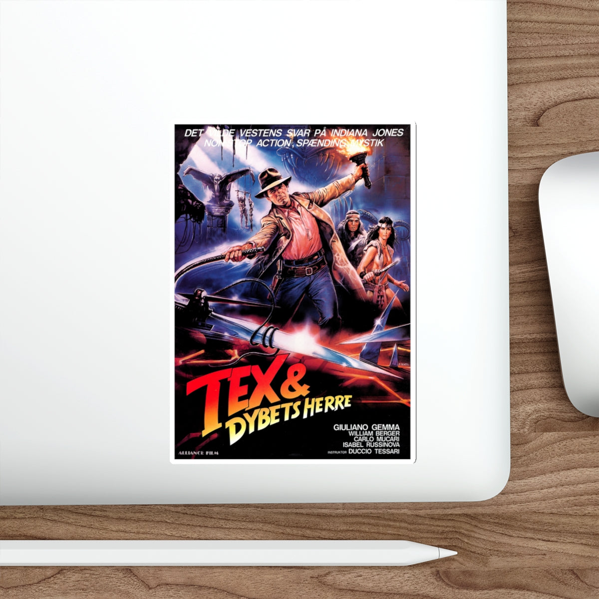 TEX AND THE LORD OF THE DEEP (DANISH) 1985 Movie Poster STICKER Vinyl Die-Cut Decal-The Sticker Space