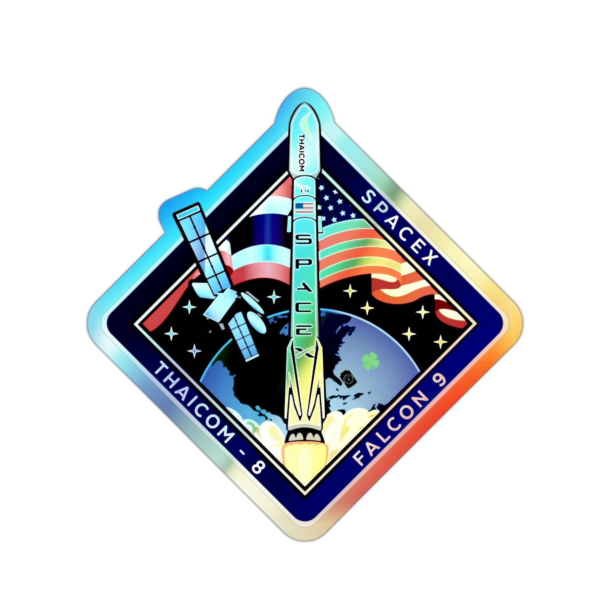Thaicom-8 (SpaceX) Holographic STICKER Die-Cut Vinyl Decal-2 Inch-The Sticker Space