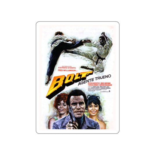 THAT MAN BOLT (2) 1973 Movie Poster STICKER Vinyl Die-Cut Decal-White-The Sticker Space