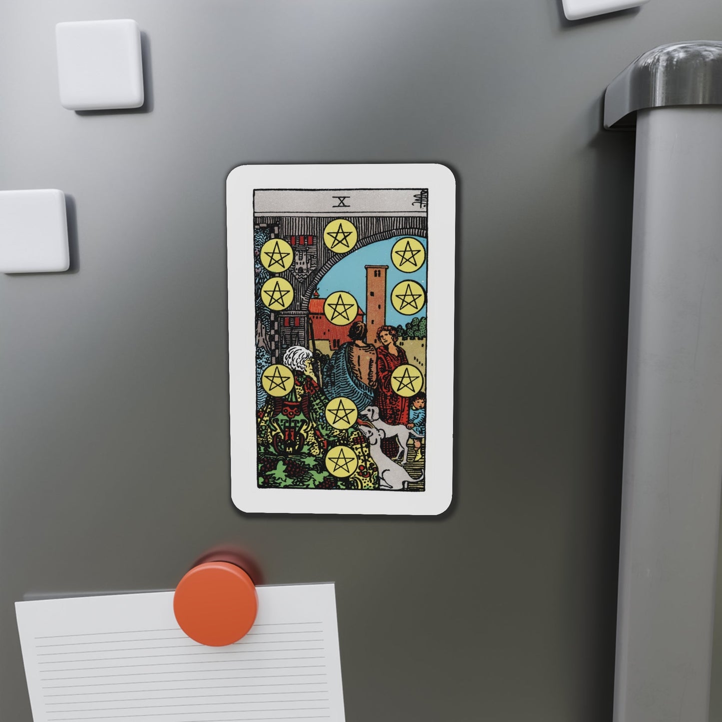 The 10 of Pentacles (Tarot Card) Die-Cut Magnet-The Sticker Space