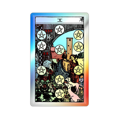 The 10 of Pentacles (Tarot Card) Holographic STICKER Die-Cut Vinyl Decal-2 Inch-The Sticker Space