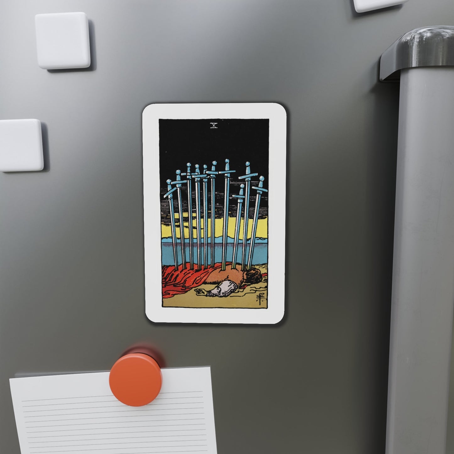 The 10 of Swords (Tarot Card) Die-Cut Magnet-The Sticker Space