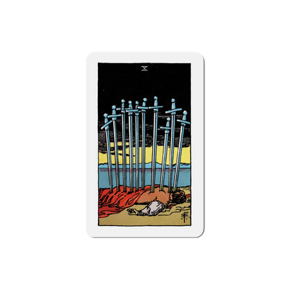 The 10 of Swords (Tarot Card) Die-Cut Magnet-4 Inch-The Sticker Space