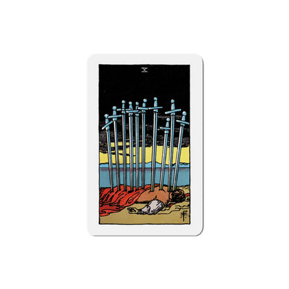 The 10 of Swords (Tarot Card) Die-Cut Magnet-5 Inch-The Sticker Space