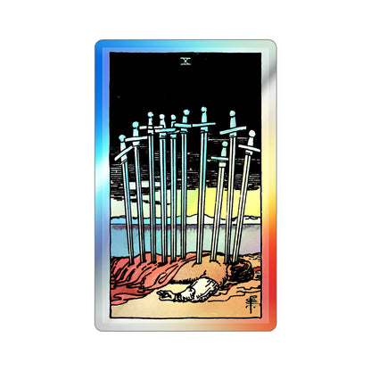 The 10 of Swords (Tarot Card) Holographic STICKER Die-Cut Vinyl Decal-5 Inch-The Sticker Space