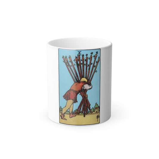 The 10 of Wands (Tarot Card) Color Changing Mug 11oz-11oz-The Sticker Space