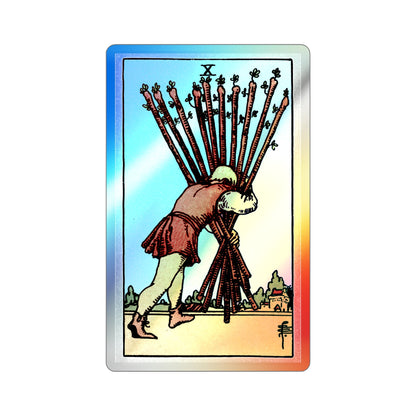 The 10 of Wands (Tarot Card) Holographic STICKER Die-Cut Vinyl Decal-2 Inch-The Sticker Space