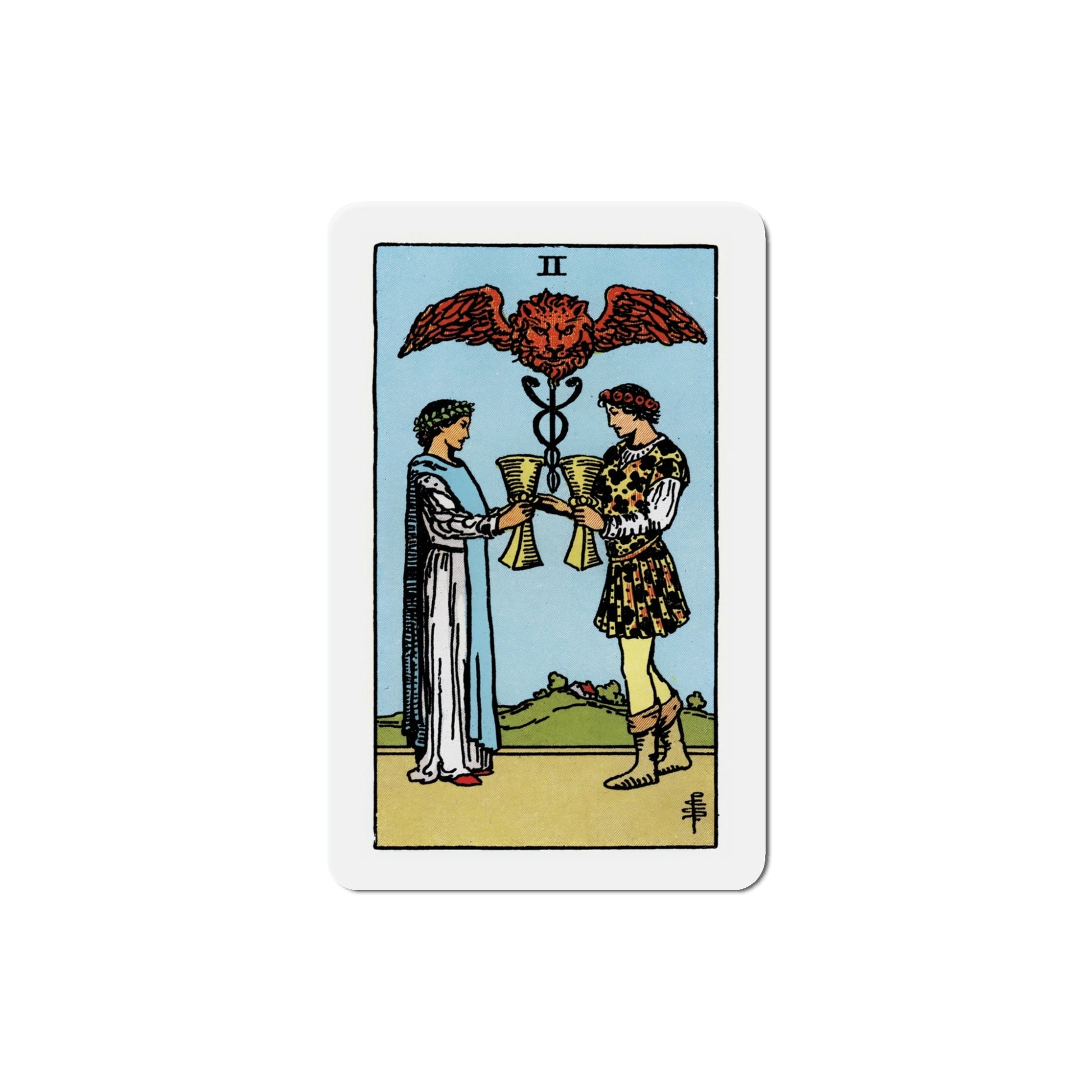 The 2 of Cups (Tarot Card) Die-Cut Magnet-5 Inch-The Sticker Space