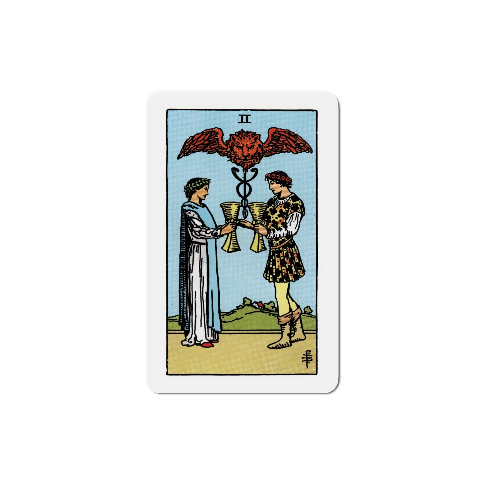 The 2 of Cups (Tarot Card) Die-Cut Magnet-6 Inch-The Sticker Space