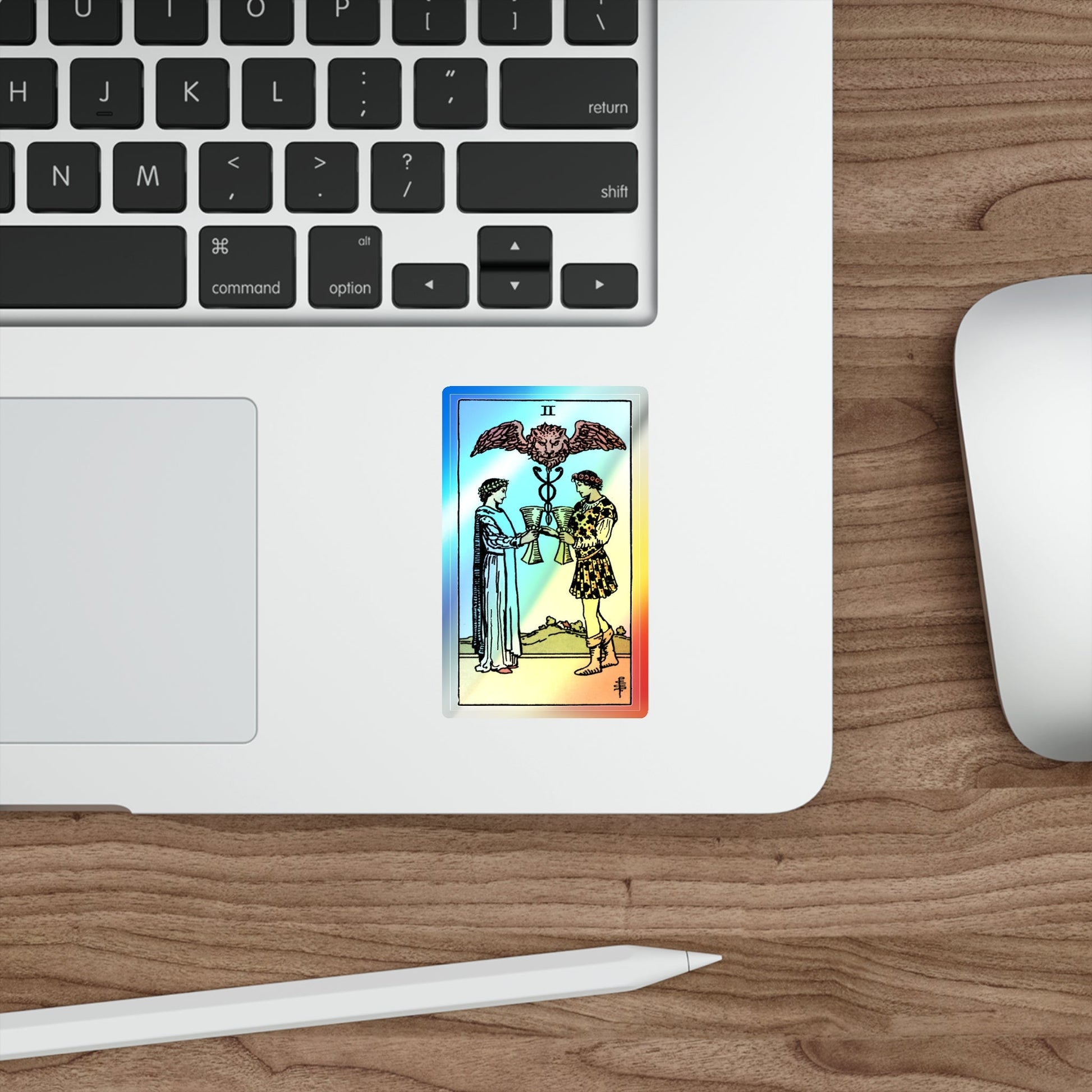 The 2 of Cups (Tarot Card) Holographic STICKER Die-Cut Vinyl Decal-The Sticker Space