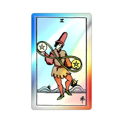 The 2 of Pentacles (Tarot Card) Holographic STICKER Die-Cut Vinyl Decal-2 Inch-The Sticker Space