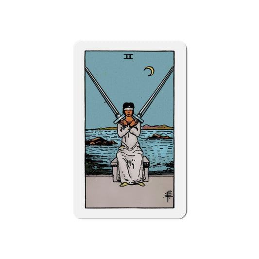 The 2 of Swords (Tarot Card) Die-Cut Magnet-2 Inch-The Sticker Space