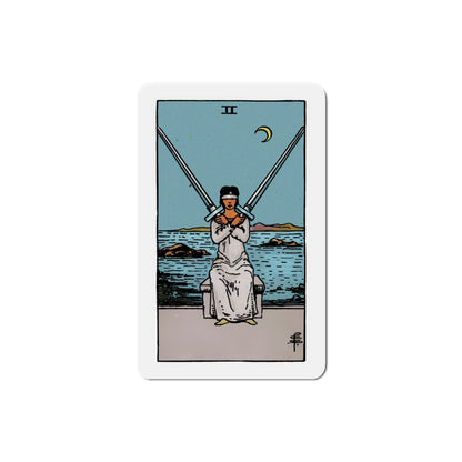 The 2 of Swords (Tarot Card) Die-Cut Magnet-4 Inch-The Sticker Space