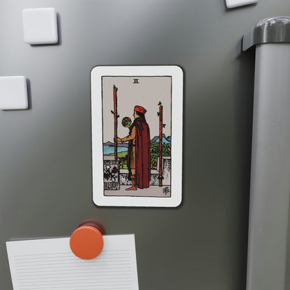 The 2 of Wands (Tarot Card) Die-Cut Magnet-The Sticker Space