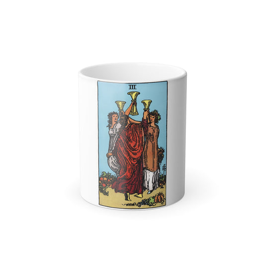 The 3 of Cups (Tarot Card) Color Changing Mug 11oz-11oz-The Sticker Space