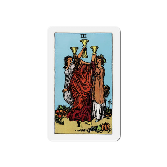 The 3 of Cups (Tarot Card) Die-Cut Magnet-2 Inch-The Sticker Space