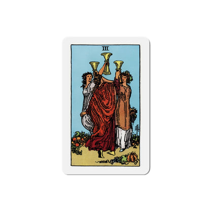 The 3 of Cups (Tarot Card) Die-Cut Magnet-3 Inch-The Sticker Space
