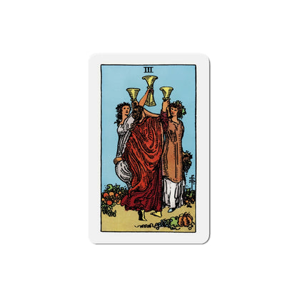 The 3 of Cups (Tarot Card) Die-Cut Magnet-4 Inch-The Sticker Space